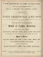 A 1856 advertisement of John Sherwood & Sons - Birmingham