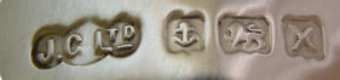J.C Ltd into three conjoined circles mark, J Collyer Ltd, Birmingham 1947