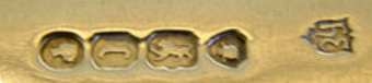 HE in script into a shield mark, Harry Emanuel -trading as Emanuel Bros-, London 1858