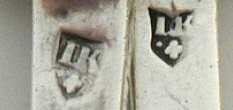 IK over a rose between two pellets  mark, not identified, London 2nd half 17th century
