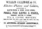an advertisement of  William  Gallimore & Co - Sheffield