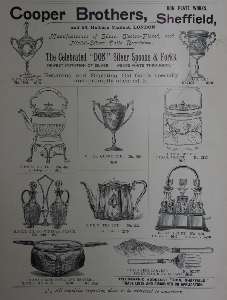 an ancient advertisement of Cooper Brothers, Sheffield