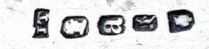 JT and English pseudo-hallmarks mark, John Townsend , Cape Colony 1830 c.