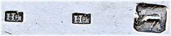 H.I and pseudo English Lion passant mark, James Hanna, Quebec 1763-1807 H.I and pseudo English Lion passant mark, James Hanna, Quebec 1763-1807