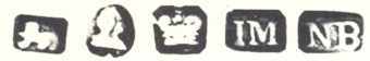 IM NB and English pseudo hallmarks mark, John Munro, New Glasgow - New Brunswick 1813-1864 IM NB and English pseudo hallmarks mark, John Munro, New Glasgow - New Brunswick 1813-1864