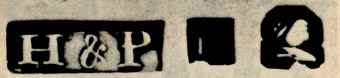 H&P and English pseudo-hallmarks mark, Hosterman & Parker, Halifax - Nova Scotia 1813 H&P and English pseudo-hallmarks mark, Hosterman & Parker, Halifax - Nova Scotia 1813