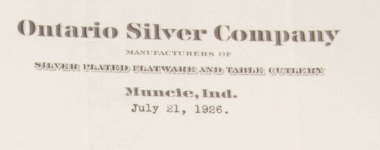 Ontario Silver Co - Humberstone, Ontario, Canada and Muncie, IN