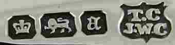 T.C over J.W.C. into a shield mark, Cooper Brothers , Sheffield 1892