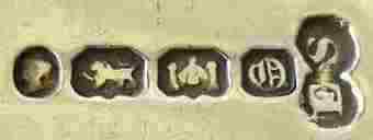 ES into two conjoined circles mark, Edward Sweet, Exeter 1850
