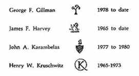 Personal signature marks of the Newbury Crafters