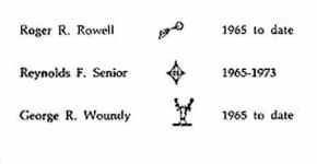 Personal signature marks of the Newbury Crafters