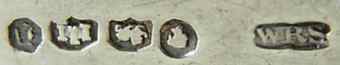 WRS into two rounded outlines mark, William Rawlings Sobey, Exeter 1840 WRS into two rounded outlines mark, William Rawlings Sobey, Exeter 1840