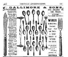 an advertisement of  William  Gallimore & Sons - Sheffield