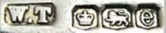 W.T into a chamfered rectangle mark, Walter Trickett, Sheffield 1922