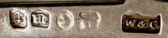 W & C into a rectangle mark, Wheeler & Cronin -Mary Wheeler & James Bartholomew Cronin, Birmingham 1843 W & C into a rectangle mark, Wheeler & Cronin -Mary Wheeler & James Bartholomew Cronin, Birmingham 1843