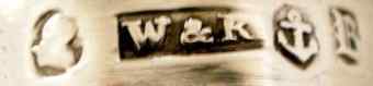 W & K into an oblong rectangle mark, Wardell & Kempson, Birmingham 1825