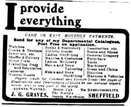 J.G. Graves 1905 advertisement - Sheffield