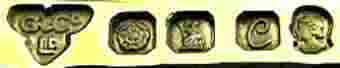 G & Co over Ld into a trefoil mark, Garrard & Co Ltd , Sheffield  1977, Britannia and Queen Elisabeth II silver Jubilee mark