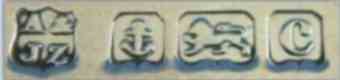 A& over JZ into a shield mark, Arthur & John Zimmerman or A & J Zimmerman Ltd , Birmingham 1902 A& over JZ into a shield mark, Arthur & John Zimmerman or A & J Zimmerman Ltd , Birmingham 1902