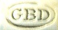 GBD into an oval mark, Ganneval, Bondier & Donninger, London (import) 1910