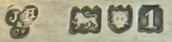 J.H over & over  Co into a trefoil mark, Joseph Heming & Co, London 1906