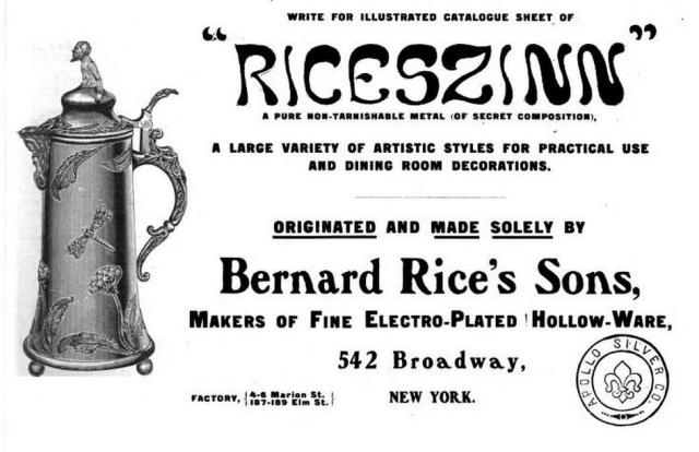 Bernard Rice's Sons ancient advertisement