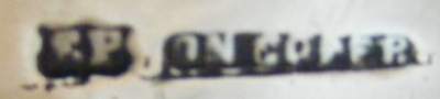 EP ON COPPER a generic mark for  Electro Plated wares