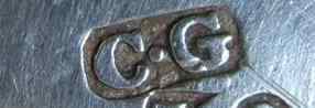C.G into a chamfered rectangle mark, Charles Gordon, London 1834