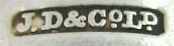 J.D&Co Ld into an oblong chamfered rectangle mark, Johnson, Durban & Co Ltd, Birmingham 1898 (courtesy Johnboy's Antiques)