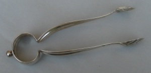 Austrian antique silver sugar tongs