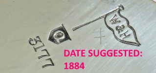 Walker & Hall silverplate mark 'alfa', date suggested 1884