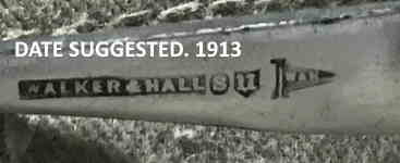 Walker & Hall silverplate mark 'u gothic', date suggested 1913