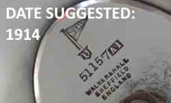 Walker & Hall silverplate mark 'v gothic', date suggested 1914