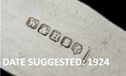 Walker & Hall silverplate mark 'f', date suggested 1924