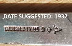 Walker & Hall silverplate mark 'D' into a pentagon, date suggested 1932