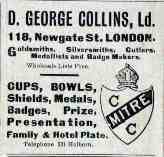 an ancient advertisement od D. George Collins Ltd