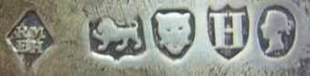 RM over EH into a lozenge  mark, Richard Martin & Ebenezer Hall -Martin, Hall & Co-, London 1883