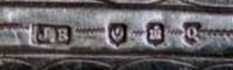 J.B into an oblong chamfered rectangle mark, James Bowman, Edinburgh 1921