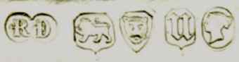 RD into two conjoined circles mark, Robert Dicker, London 1893