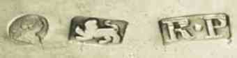 R.P into a rectangle mark, Robert Pinkney, Newcastle c. 1790