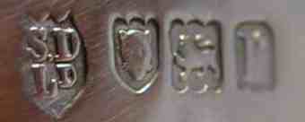 S.D over Ld into a shield mark, Stewart Dawson Ltd, London 1912
