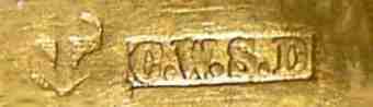 C.W.S.D into an oblong rectangle mark, Charles Washington Shirley Deakin, Birmingham c. 1855