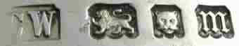 CW into a rectangle with cut upper corners mark, not identified, London 1927 CW into a rectangle with cut upper corners mark, not identified, London 1927