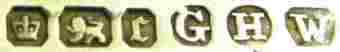 G H W into square, circle and octagon mark, George Harry Whitaker, Sheffield 1895