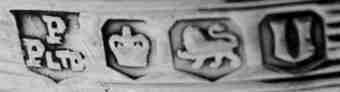 P over Pltd into a shield mark, Poston Products Ltd, Sheffield 1962