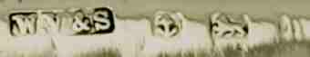W.V & S into an oblong chamfered rectangle mark, William  Vale & Sons, Birmingham 1907