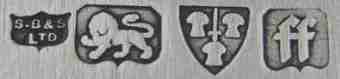 S.B&S over Ltd into a shield mark, S. Blanckensee & Sons Ltd, Chester 1931 S.B&S over Ltd into a shield mark, S. Blanckensee & Sons Ltd, Chester 1931