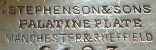 Stephenson & Sons - Manchester & Sheffield: PALATINE PLATE trademark