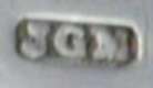 JGM into an oblong rectangle mark, John Gloagh Murdoch, Birmingham 1887