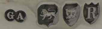 G A into two conjoined circles  mark, George Aldwinckle, London 1892